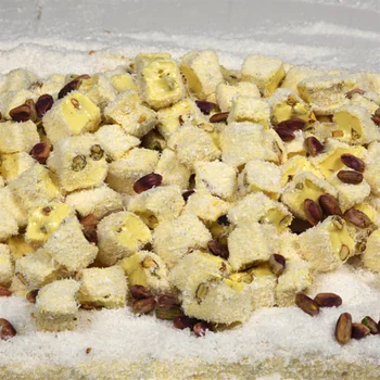 

Turkish Delight with Pistachio and Safran Flower 4 Packages Traditional Taste Safranbolu