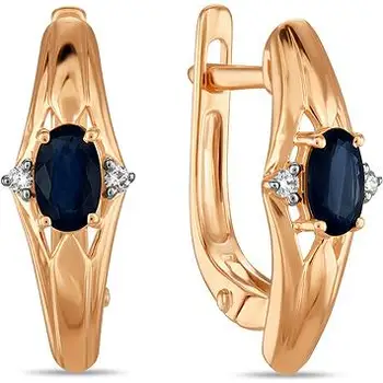 

Lucas gold earrings with sapphires and diamonds in red gold