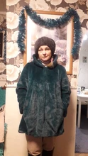 Coat Women Fluffy Jacket Faux-Fur Nerazzurri Furry Pink Black Plus-Size 6xl Hood Pleated