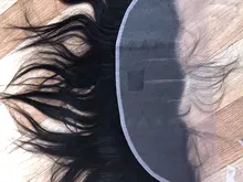 Cierre Frontal de malla de cabello humano brasileño, liso, 13x4, con pelo de bebé, Color Natural, Remy, 8 -24, prearrancado