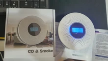 Detector de humo combinado, Detector de monóxido de carbono con pantalla, con batería, Sensor de alarma