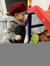 Gorro de lana para bebé y niña, boina elástica de Color caramelo para bebé, gorros para niña de 1 a 4 años, 1 ud.