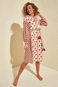

Trendyol Flower Print Tassel Voile Dress TBESS20EL0870