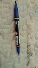 9 unids/set Punta doble marcadores permanentes negro rojo azul tinta 0,5mm-1mm bolígrafos para la escuela suministros de oficina estudiante papelería