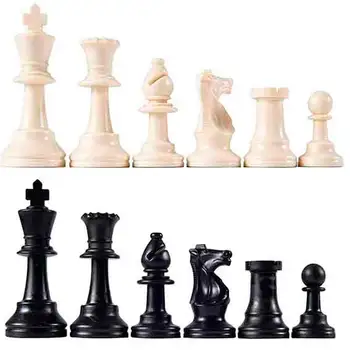 

Chess pieces plastic King height 96mm. Ideal for giving kinds in colleges or play in House Chess