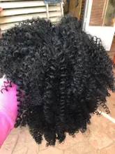 Pelucas Afro rizadas de pelo corto con flequillo para mujeres negras, cabello sintético africano sin pegamento, Cosplay, Lizzy de alta temperatura