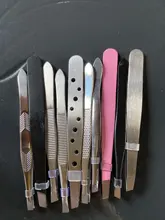 Pinzas para cejas de acero inoxidable, juego de 10 unidades, pinzas para el pelo, pinzas para recortar cejas, pinzas para extensiones de pestañas, utensilios de belleza para maquillaje
