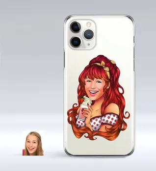 

Personalized Women 'S Caricature of iPhone 11 Pro Slim Transparent Silicone Phone Kapağı-54