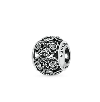 

Silver Pendant-charm with marcasite sunlight sample 925