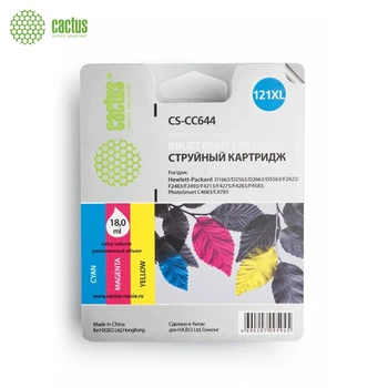 

Cartridge inkjet cactus cs-cc644 number 121xl многоцв(18 ml) for HP DJ d1663/D2500/d2563/d2663/d5563