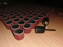 XCAN-Juego de tambor de lijado #80 #100 #120, grano con mandril de lijado de 6,35mm y 12,7mm para herramientas rotativas Dremel, bandas de lijado