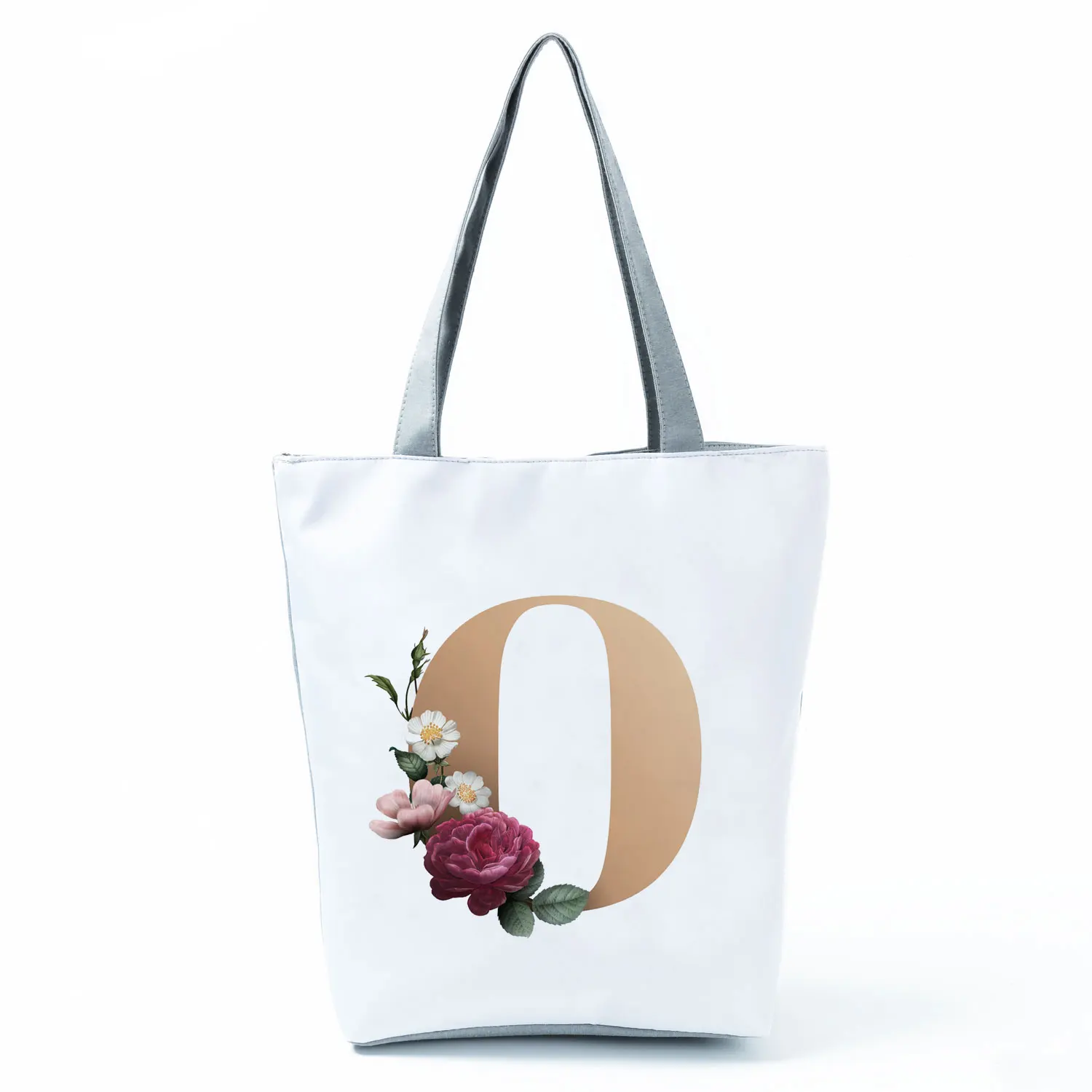 best women's bags for work Floral Letter Shopping Bags Customizable Bag Simple Large Designer Handbags Shoulder Canvas Shopper for Groceries Sac Tote black tote bag Totes