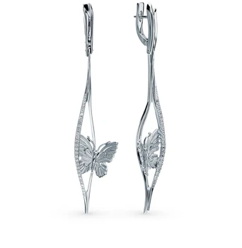 

Silver earrings with cubic zirconia sunlight sample 925