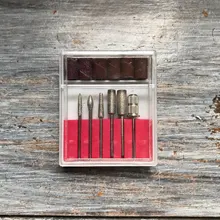 Juego de brocas para uñas, 6 uds., barra de 2,35, banda de lijado de 6,35mm, para máquina de lijado eléctrica profesional, herramientas de manicura y pedicura