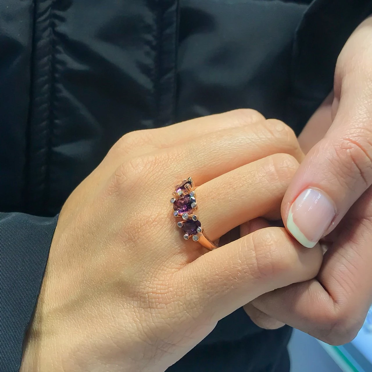 Tria de de plata italiana de de tres piedras|Anillos| - AliExpress