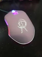 Ratón óptico retroiluminado de color rosa para ordenador, Mouse silencioso con cable, moda Sailor Moon, 2400DPI
