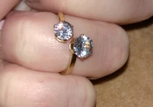 DOTIFI-anillos de acero inoxidable 316L para mujer, de doble circonita sortija de compromiso, joyería de boda