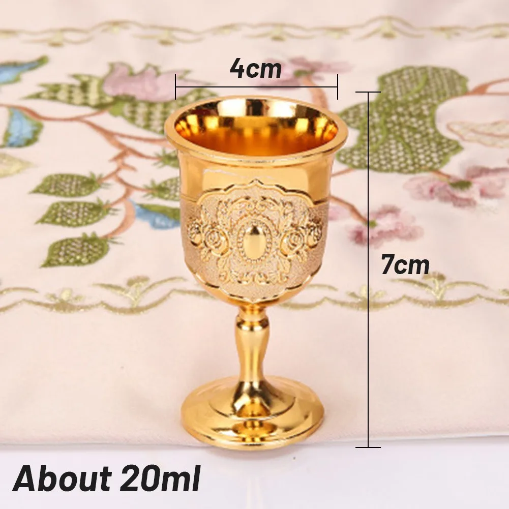Retro Creative Small Beverage Wine Cup Gold European Style Home Bar Propitiate Water White Brass Copper Essential Buddhist | Дом и сад