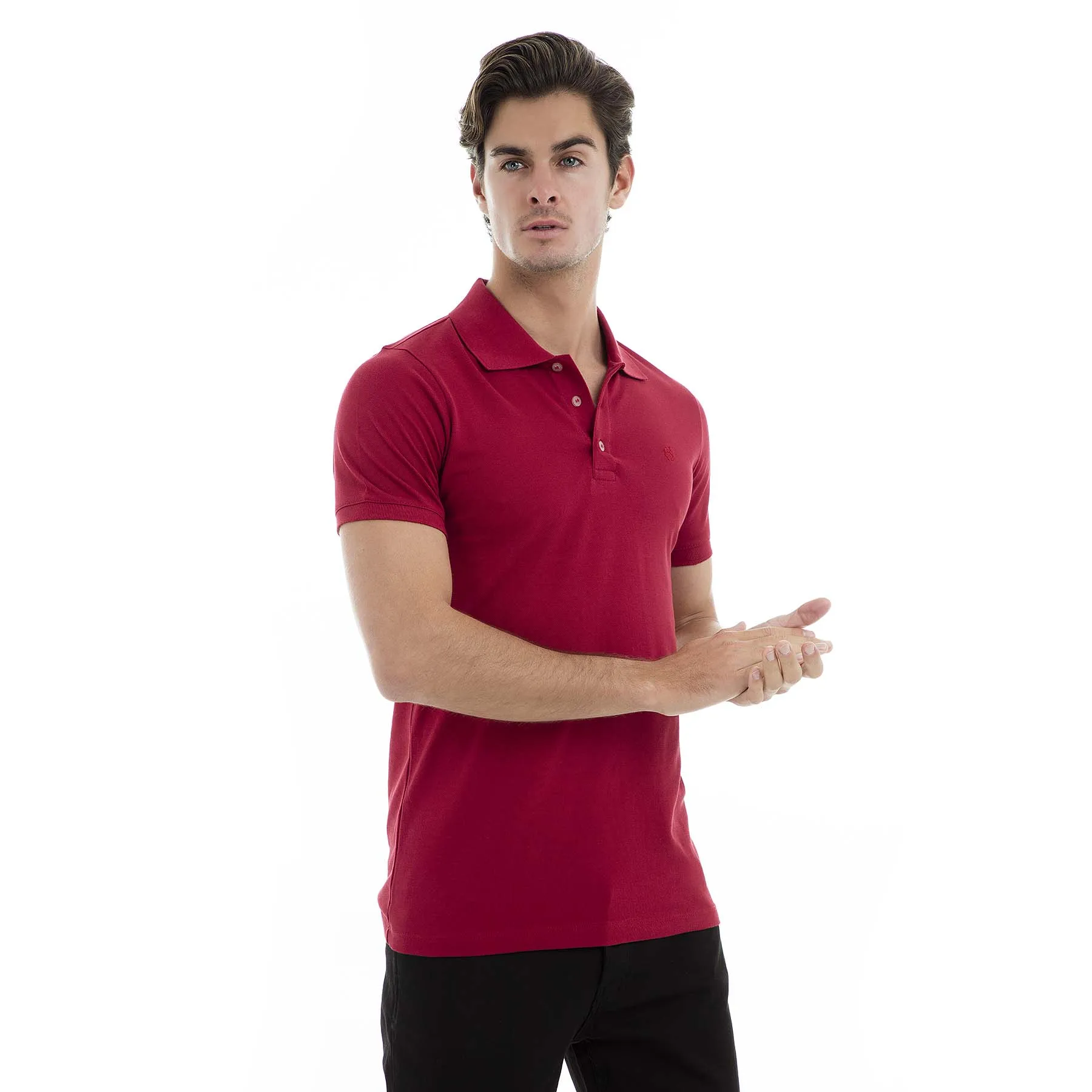 Buratti Polo футболки мужские shirirt 43619090 - Цвет: Бургундия