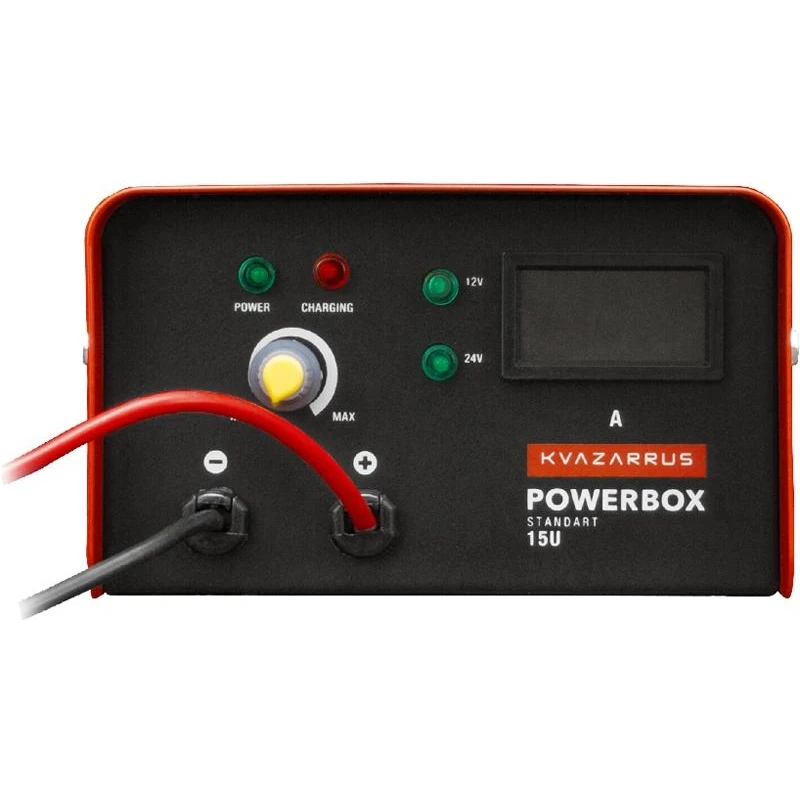 Пуско-зарядное устройство KVAZARRUS PowerBox 15U (300 А/ч; 15 А; амперметр; ускоренная зарядка; защита от перегрева; дис