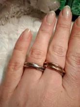 Ramos-Conjunto de anillos clásicos de 3 rondas para mujer, joyería de acero inoxidable para boda y compromiso