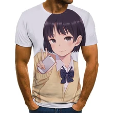 

Beautiful Girl Pattern Men's Round Neck Loose-fitting Casual T-shirt