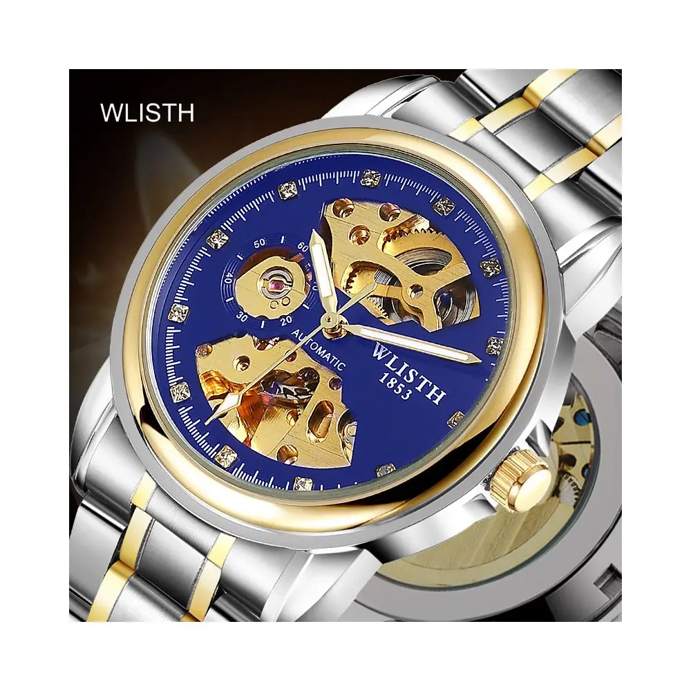 

WLISTH Brand Classic Men Retro Watche Automatic Mechanical Watch Tourbillon Clock Genuine Leather Waterproof Military Wristwatch