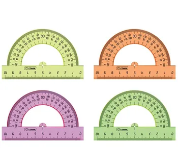 

Protractor 10 cm, Stamm, transparent флуоресцентный