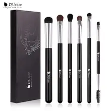 

DUcare 6Pcs Eyeshadow Makeup Brushes Set Synthetic Hairs Duo Ended Eyebrow Foundation Blending Brush Face Makeup Tools Maquiagem