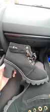 2021 Otoño de las mujeres botas de señoras gruesa botines de piel de talla grande de las mujeres del alto Talón de las mujeres de la plataforma zapatos de goma botas de nieve