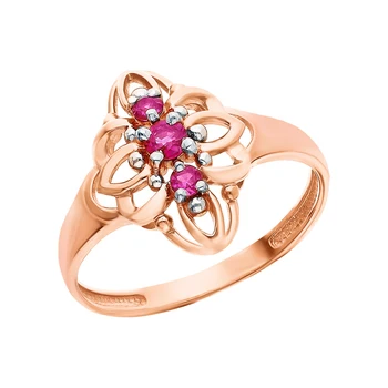 

Gold ring with rubies sunlight sample 585