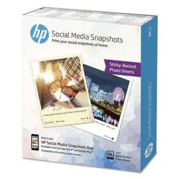 

25 sheets of 10x13 cm photo paper adhesive removable for hp social mean instant
