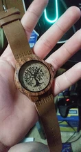 Reloj de pulsera con diseño de árbol de ciervos para hombre y mujer, cronógrafo de imitación de madera, con carcasa de acrílico, color marrón