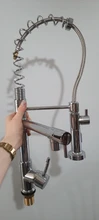 Luxury Black And Rose Gold Spring Pull Down Kitchen Faucet Hot And Cold Water Water