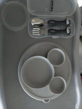 Plato para niños con cuenco de bebé de silicona, vajilla de alimentación sin BPA con succión