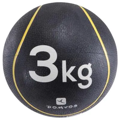 МЕДБОЛ ДЛЯ ПИЛАТЕСА И ТОНИФИКАЦИИ МЫШЦ УТЯЖЕЛЕННЫЙ 3 КГ DOMYOS. Decathlon - Цвет: Чёрный