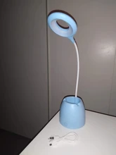 Pen-Holder Desk-Lamp Book Read-Light Dimming Bedside Home-Decor Pink Eye-Protect Touch