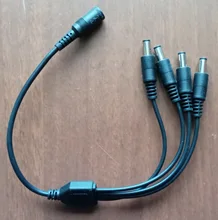 ZOSI-Divisor de energía DC de 4 vías, Cable bifurcador de corriente 1 macho a 2 hembra Dual para cámara CCTV, 5,5mm/2,1mm