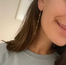 BOAKO-Pendientes de cadena con borlas para mujer, aretes colgantes de estrella, Pendientes para Piercing de plata 925 Kolczyki #9,2