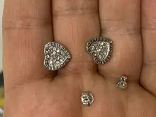 JoiasHome corazón aretes en forma para las mujeres joyería de plata 925 de moda mujer Color oro rosa pendientes de boda regalo