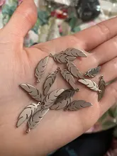 30 unids/lote 25x6mm 20x6mm encantos 316 pluma de acero inoxidable hojas hoja Linda para COLLAR COLGANTE encantos diy fabricación de joyería