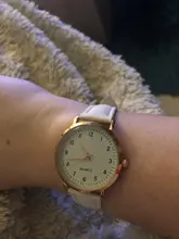 Relojes de pulsera de piel y cuarzo Reloj Blanco para mujer, de marca Ulzzang, con esfera de números sencilla, 2020
