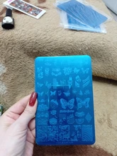 NICOLE DIARY-plantillas para estampado de uñas, plantillas para estampación de uñas con imagen de mariposa de gran tamaño, con encaje de hojas y flores