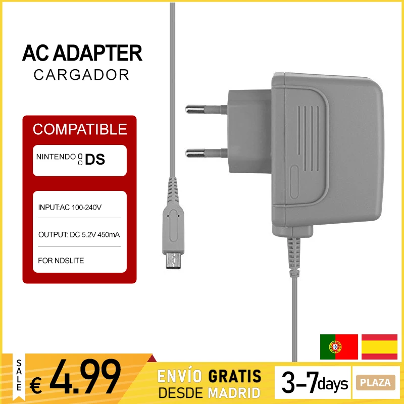 Caricabatterie Compatibile Con Nintendo Ds Console 2Ds Xl, 3Ds, 3Ds Xl, New 3Ds, New 3Ds Xl, Dsi, Dsi Xl Adattatore Di Alimentazione Ca Europeo