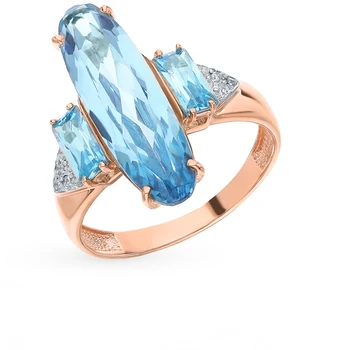 

Gold ring with Topaz and cubic zirconia sunlight sample 585