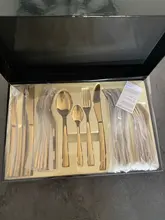 Spoons Cutlery-Sets Knives Forks Dinnerware Dishes Western Stainless-Steel Kitchen 24PCS