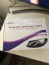 Kit reparador para arañazos de faros de coche, set de reparación para faros de vehículo de 800g, esmalte de pulido hidrofóbico de limpieza de luces delanteras, toallita y dos enchufes par conexión incluidos