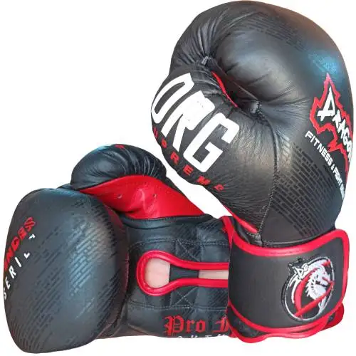 FUDO Supreme Black Leather Velcro Muay Thai Kickboxing Gloves – IKKEN SPORTS