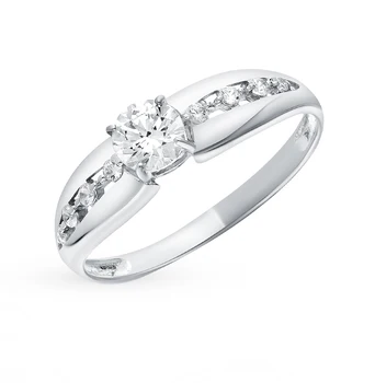 

Silver ring with cubic zirconia sunlight sample 925 test