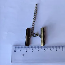 10 unids/lote de broches de cierre de cuerda de cuero con cadenas, cierres de langosta, conectores para pulsera, accesorios para fabricación de joyas Diy